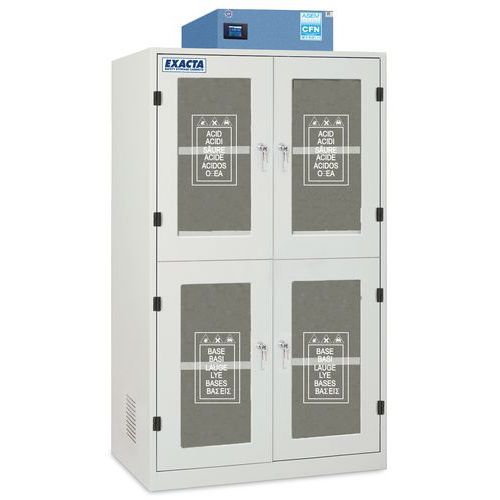 Armadio COMBI-FS anta vetrata - 4 scomparti - 1200 mm,