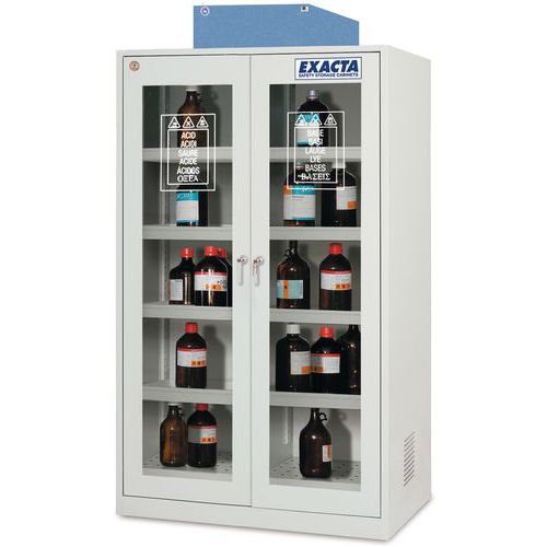 Armadio a filtrazione a parete doppia L120 con ante vetrate,