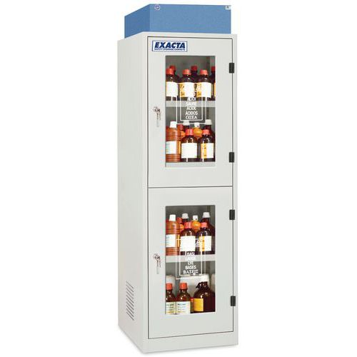 Armadio di sicurezza alto 2 ante in vetro - 2 scomparti,