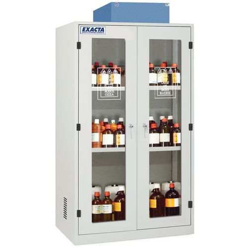 Armadio di sicurezza alto per filtrazione, 2 ante in vetro,