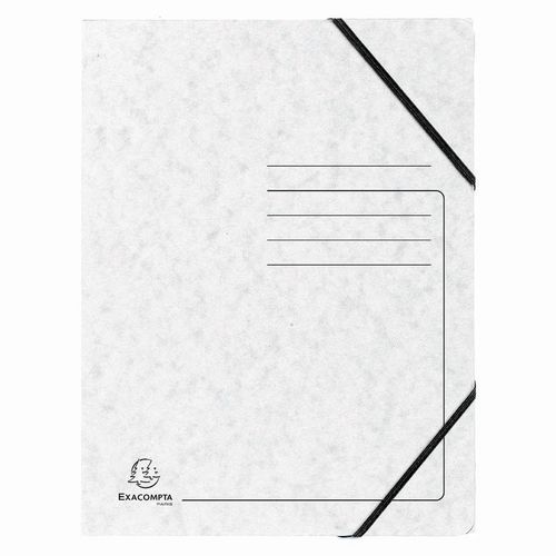 Cartellette con elastico senza lembi in cartoncino lucido - A4 - Bianco,