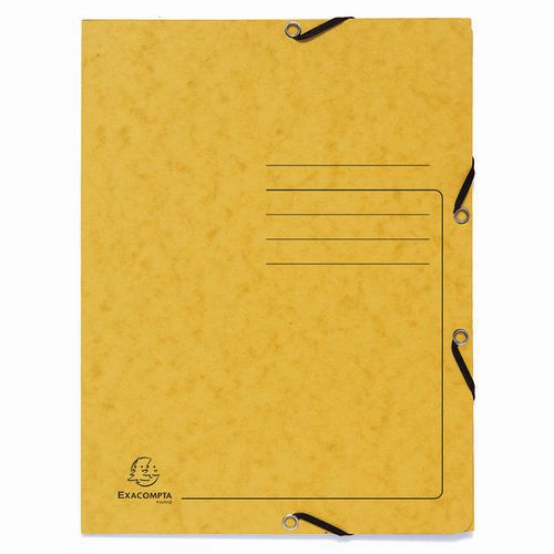 Cartellette con elastico 3 lembi in cartoncino lucido - A4 - Giallo,