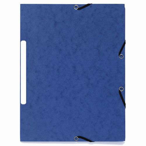 Cartellette con elastici 3 lembi cartoncino riciclato effetto marmorizzato Blu,