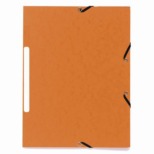 Cartellette con elastici 3 lembi cartoncino riciclato effetto marmorizzato Arancione,