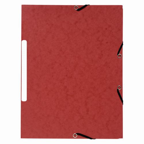 Cartellette con elastici 3 lembi cartoncino riciclato effetto marmorizzato Rosso,