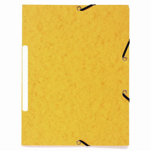 Cartellette con elastici 3 lembi cartoncino riciclato effetto marmorizzato Giallo,