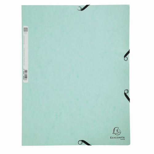 Cartellette con elastici cartoncino lucido Aquarel - A4 - Verde pastello,