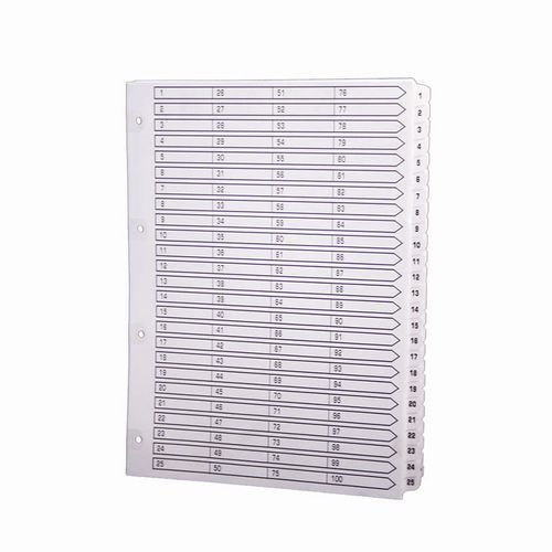 Intercalari stampati plastificati 100 linguette A4 - Bianco,