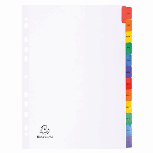 Intercalari Stampati mens. car. bian. 12 pos. A4 - Bianco,