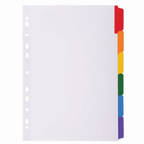 Intercalari 160 g con ling. col. Rinf. 5 pos. 6 pos A4 - Bianco,