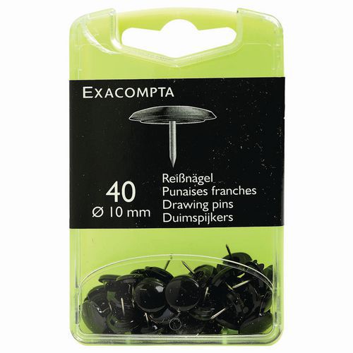 Scatola da 40 puntine - A della punta 7 mm - diam di 10 mm - Nero,