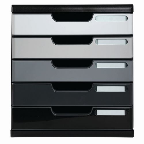 MODULO A4 5 cassetti - Nero/scala di grigi,