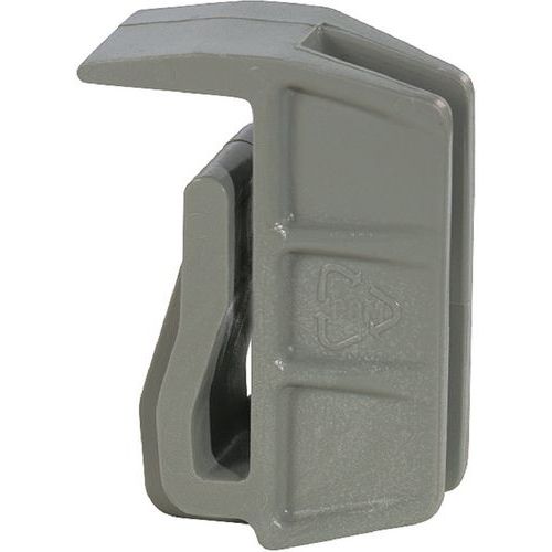 Gancio ad angolo in PVC per ripiano pieno in inox Norme 5,