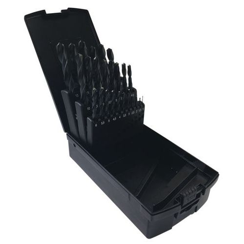Cassetta 25 punte cilindriche HSS laminate,