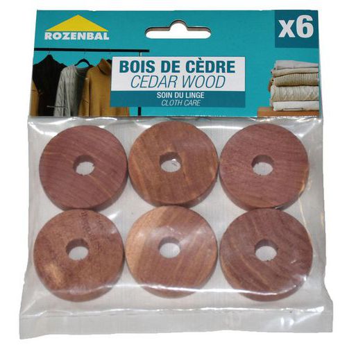 Sacchetto da 6 anti tarme agganciabili legno di cedro,