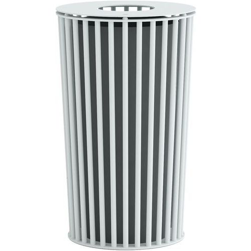 Pattumiera per esterni con apertura circolare - Bianco,