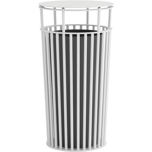 Pattumiera per esterni con coperchio - Bianco,