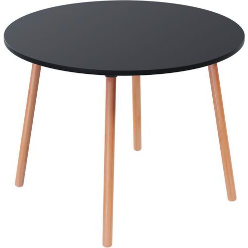 Tavolo ristorazione Palomba rotondo 100 cm ripiano nero,