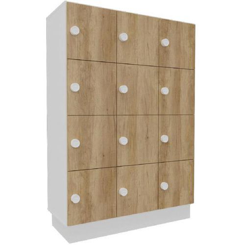 Armadietto 12 scomp L 117xA 157,5 bianco/ante Nebraska,