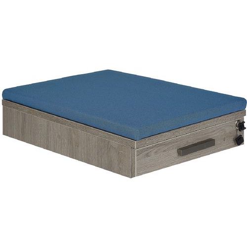 Cuscino blu per cassettiera mobile,