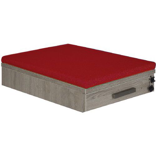 Cuscino rosso per cassettiera mobile,