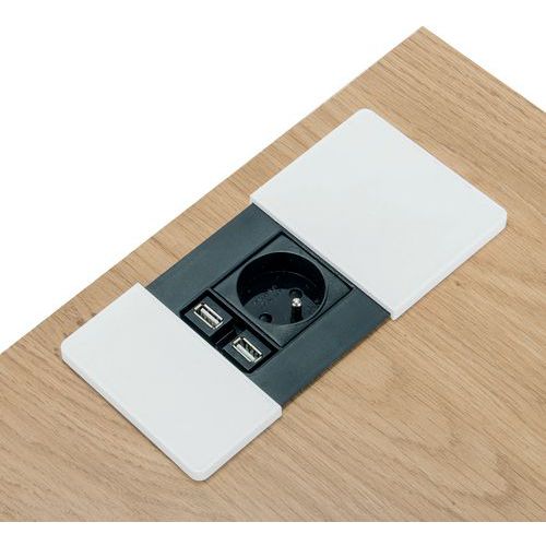 Otturatore di protezione 1 presa 220V + 2 USB bianco,