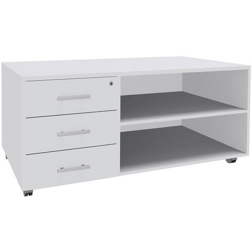Console mobile 3 cassetti 120x60 bianco/bianco,