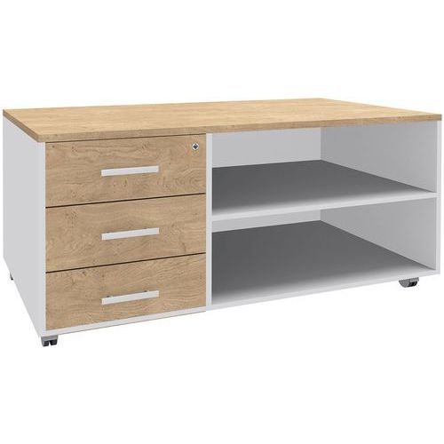 Console mobile 3 cass 120x60 rovere rov chiaro/bianco,