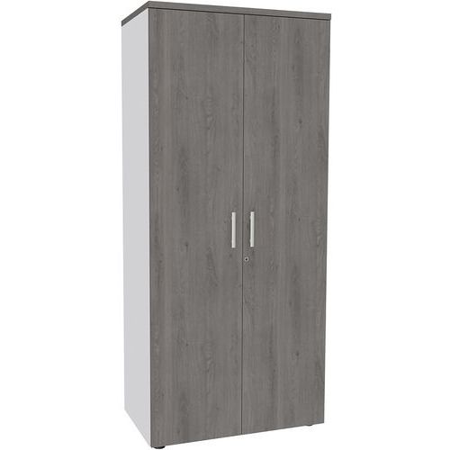 Armadio alto 180x80 4 rip Met cart sosp bianco/rovere grigio,