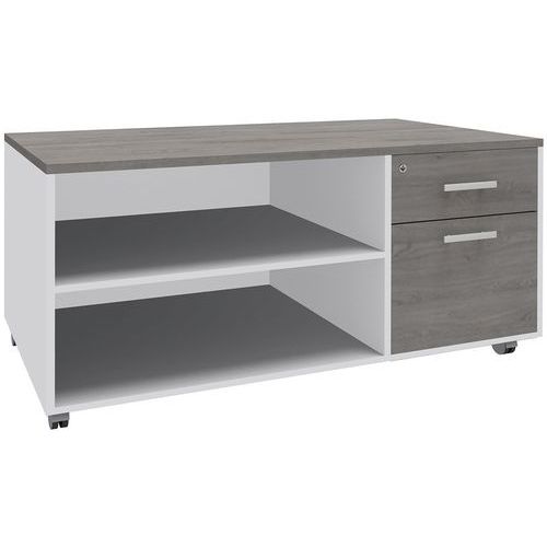 Console mobile 2 cass 1 cart sosp 120x60 rov grigio/bianco,