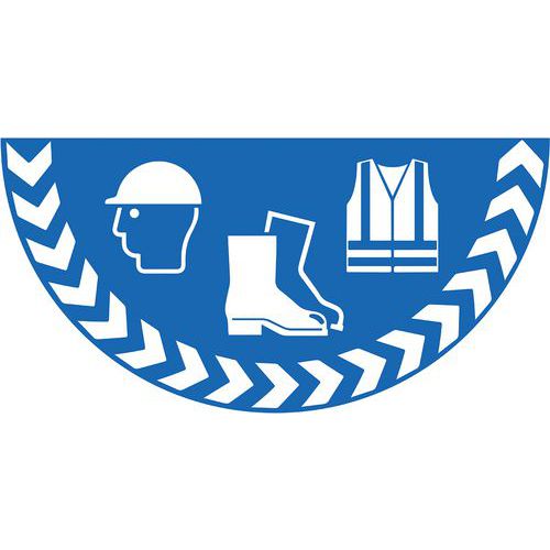 Autoadesivo per pavimenti - Obbligo di DPI,