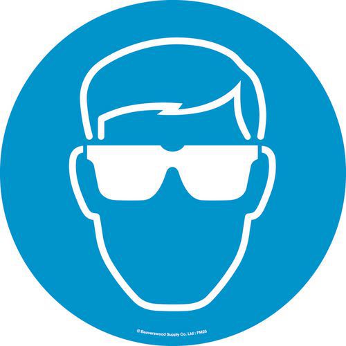 Autoadesivo per pavimenti - Obbligo di occhiali,