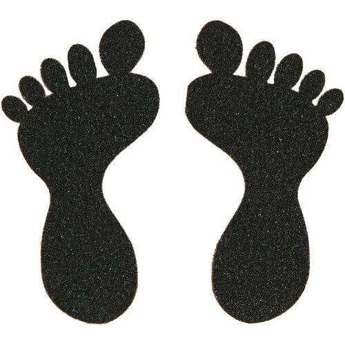 Sticker antiscivolo piede + dita nero 210x120mm,