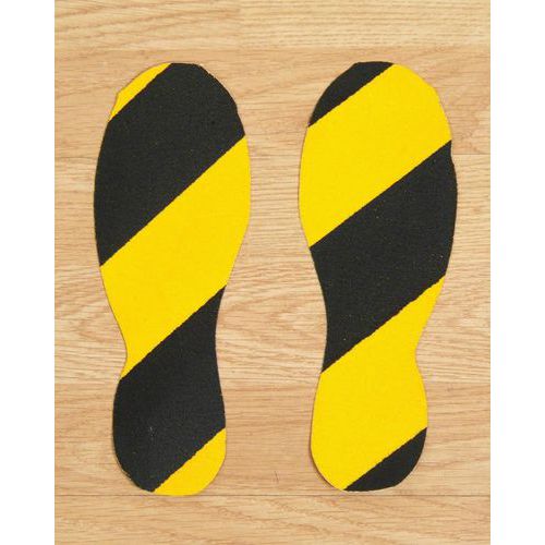 Piedi antiscivolo giallo e nero,