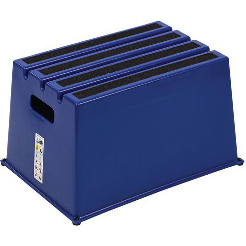 Scaletta antiscivolo - 1 gradino - blu - Manutan,