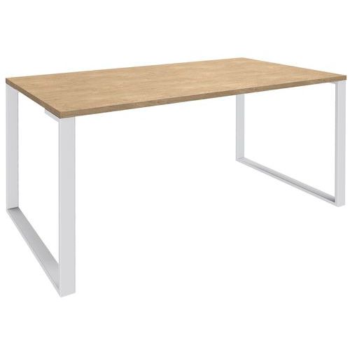 Scrivania 120x80 rovere chiaro/piedi bianco,