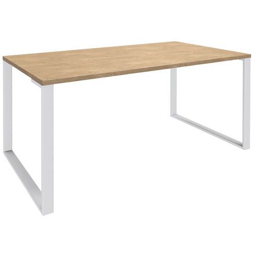 Scrivania 180x80 rovere chiaro/piedi bianco,