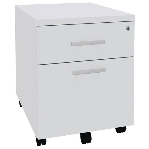 Cassettiera mobile 2 cassetti 1 cart sosp bianco,