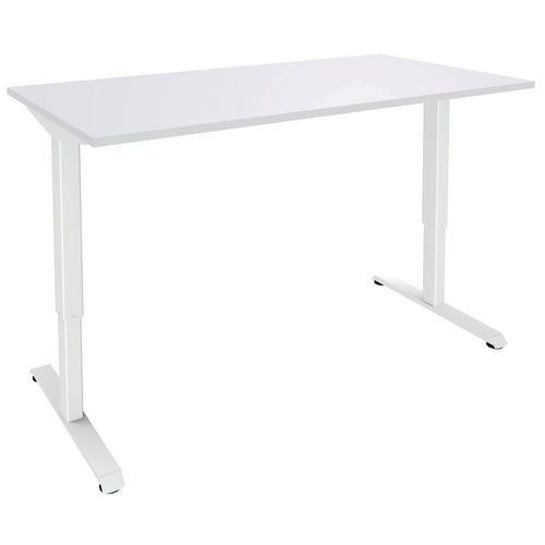 Scrivania reg elettrica L120xP80 bianco/bianco,