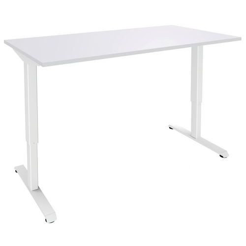 Scrivania reg elettrica L140xP80 bianco/bianco,