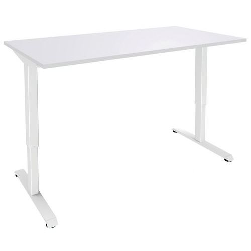 Scrivania reg elettrica L160xP80 bianco/bianco,