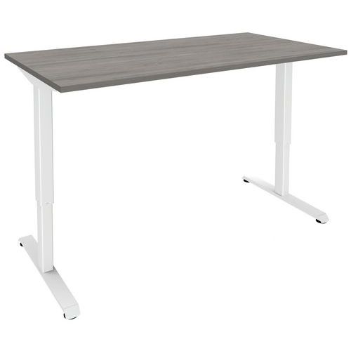 Scrivania reg elettrica L160xP80 rovere grigio/bianco,