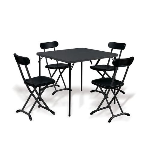 Set pieghevole tavolo + 4 sedie,