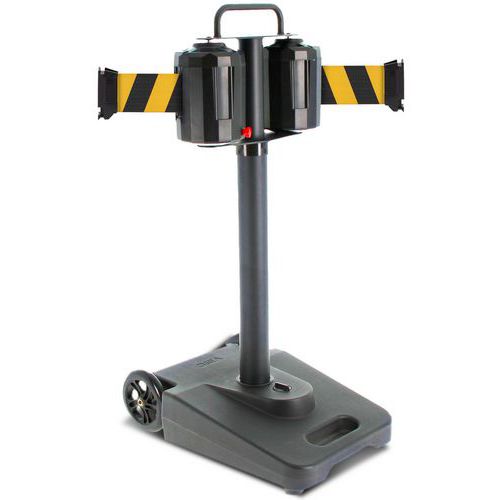 Carrello per delimitazione a 2 cinghie-15m-Nero e giallo,