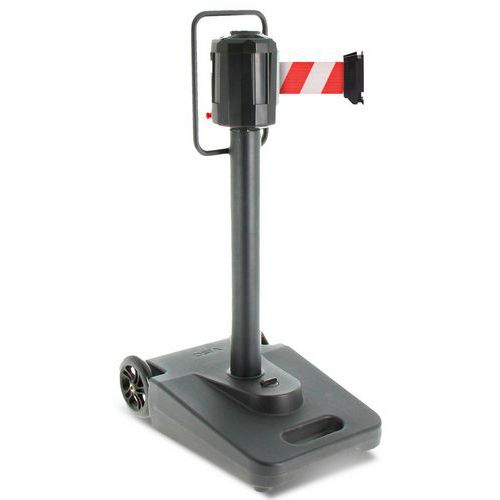 Carrello per delimitazione a 1 cinghia-15m-Rosso e bianco,