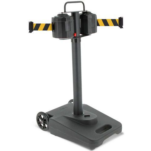 Carrello per delimitazione a 2 cinghie-20m-Nero e giallo,