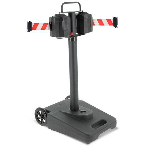 Carrello per delimitazione a 2 cinghie-20m-Rosso e bianco,