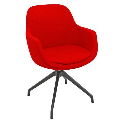 Sedia SPARTA IGNIFUGO rosso su gambe,