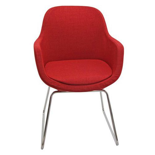 Sedia SPARTA FILI DI LUCE rosso su slitta,