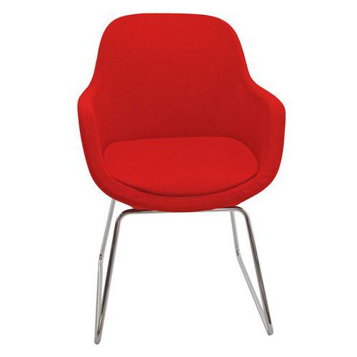 Sedia SPARTA IGNIFUGO rosso su slitta,